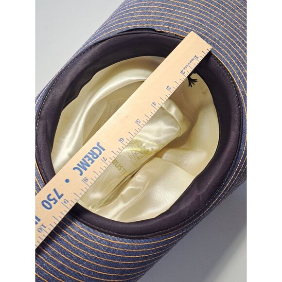 Vtg The Rustler Denim Cowboy Hat X-Large Western Men's Union Made Blue Retro - Picture 9 of 12